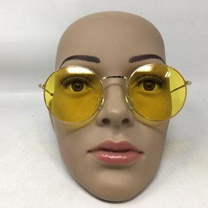 John Lennon Classic Circle Round Style Sunglasses, Unisex Yellow NWOT